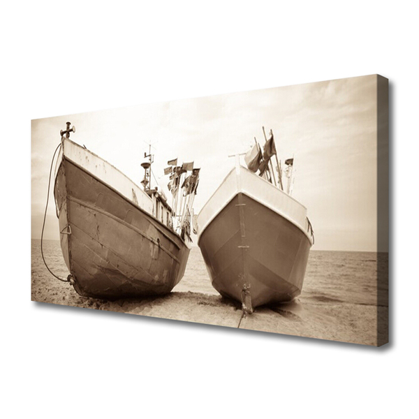 Canvas Kunstdruck Boote Landschaft