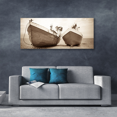 Canvas Kunstdruck Boote Landschaft