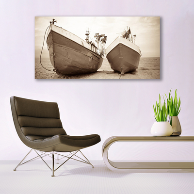 Canvas Kunstdruck Boote Landschaft