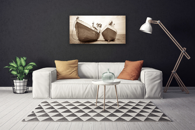 Canvas Kunstdruck Boote Landschaft