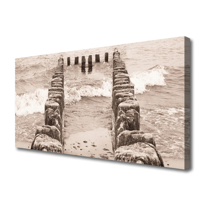 Canvas Kunstdruck Meer Strand Architektur