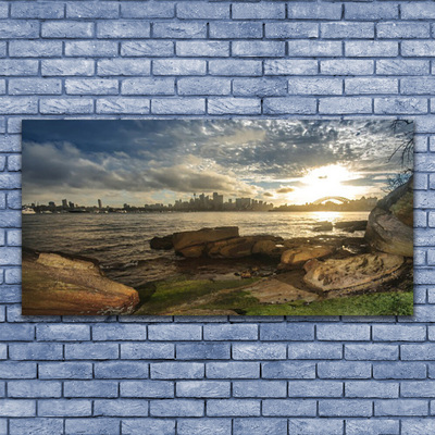 Canvas Kunstdruck Meer Steine Stadt Landschaft