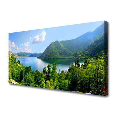 Canvas Kunstdruck Wald See Gebirge Landschaft