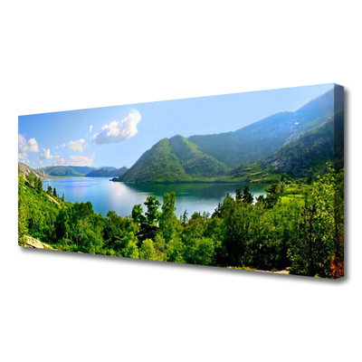 Canvas Kunstdruck Wald See Gebirge Landschaft