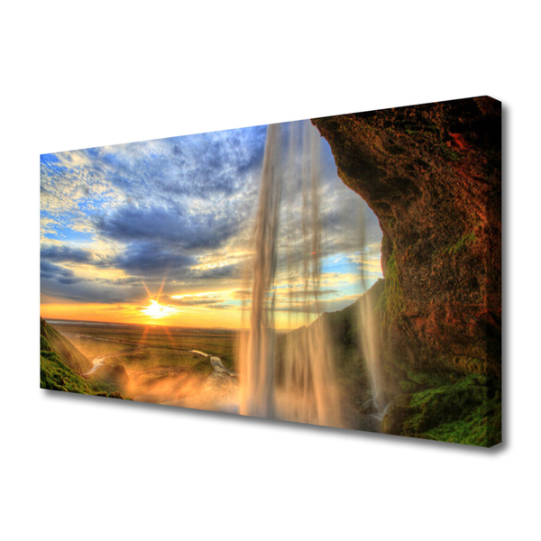 Canvas Kunstdruck Wasserfall Landschaft