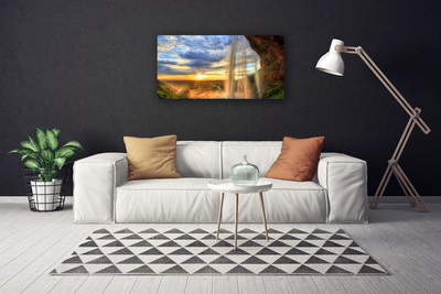 Canvas Kunstdruck Wasserfall Landschaft