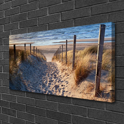 Canvas Kunstdruck Fußpfad Meer Landschaft