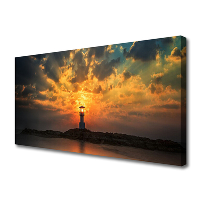 Canvas Kunstdruck Leuchtturm Meer Landschaft