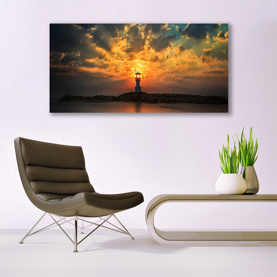 Canvas Kunstdruck Leuchtturm Meer Landschaft