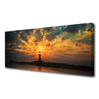 Canvas Kunstdruck Leuchtturm Meer Landschaft