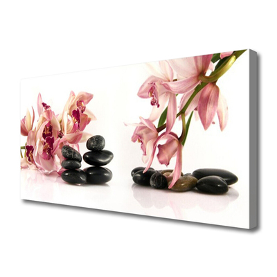 Canvas Kunstdruck Blumen Steine Kunst