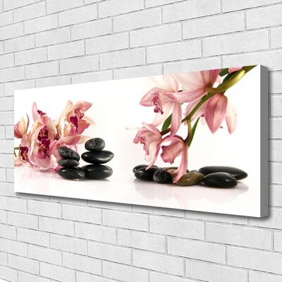 Canvas Kunstdruck Blumen Steine Kunst