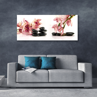 Canvas Kunstdruck Blumen Steine Kunst