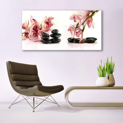 Canvas Kunstdruck Blumen Steine Kunst