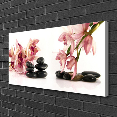 Canvas Kunstdruck Blumen Steine Kunst