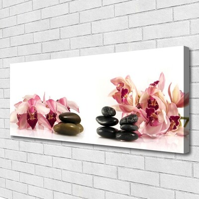 Canvas Kunstdruck Blumen Steine Kunst