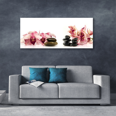 Canvas Kunstdruck Blumen Steine Kunst