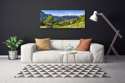 Canvas Kunstdruck Gebirge Felder Natur