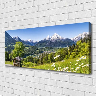 Canvas Kunstdruck Gebirge Felder Natur