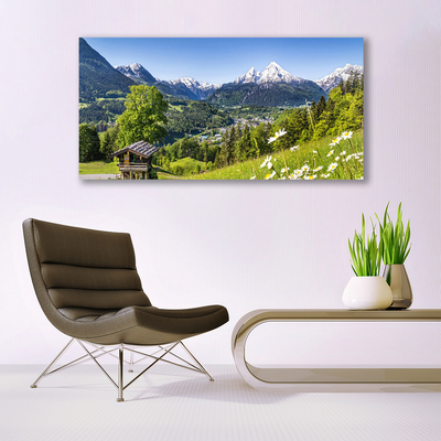 Canvas Kunstdruck Gebirge Felder Natur