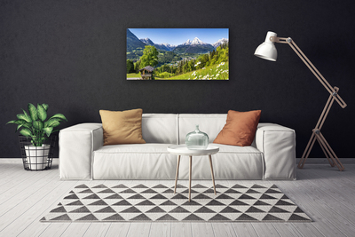 Canvas Kunstdruck Gebirge Felder Natur