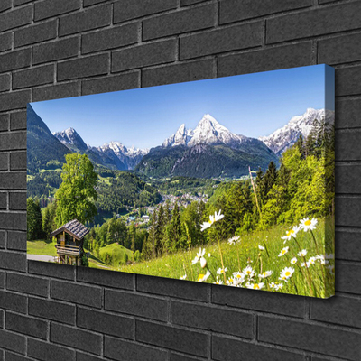 Canvas Kunstdruck Gebirge Felder Natur