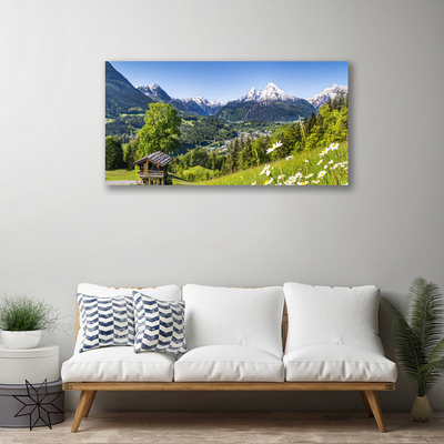 Canvas Kunstdruck Gebirge Felder Natur