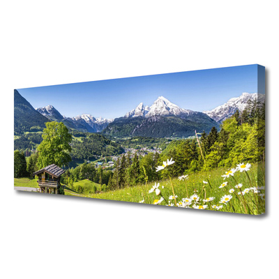 Canvas Kunstdruck Gebirge Felder Natur