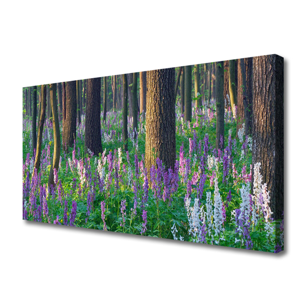 Canvas Kunstdruck Wald Blumen Natur