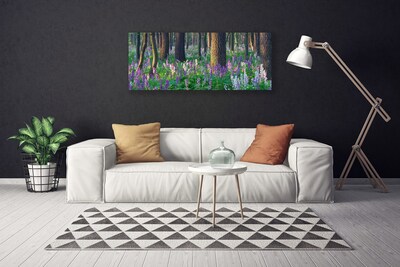 Canvas Kunstdruck Wald Blumen Natur