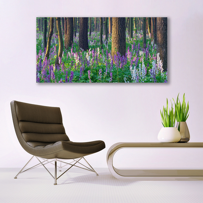 Canvas Kunstdruck Wald Blumen Natur