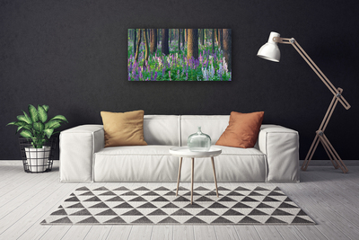 Canvas Kunstdruck Wald Blumen Natur