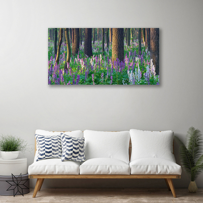 Canvas Kunstdruck Wald Blumen Natur