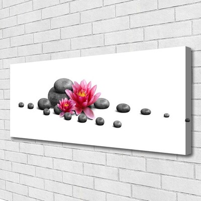 Canvas Kunstdruck Blumen Steine Kunst