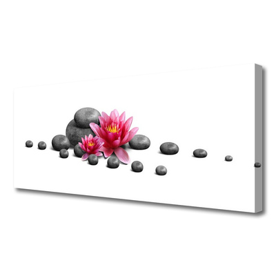 Canvas Kunstdruck Blumen Steine Kunst