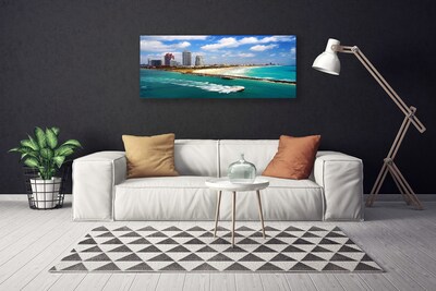 Canvas Kunstdruck Meer Strand Stadt Landschaft