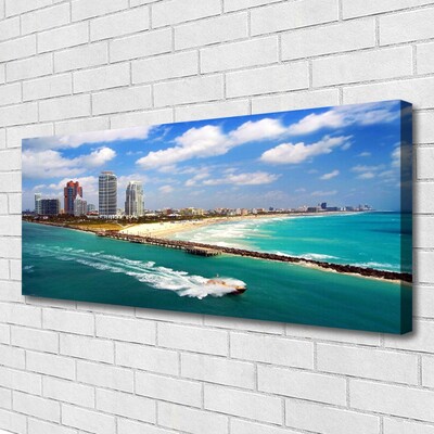 Canvas Kunstdruck Meer Strand Stadt Landschaft