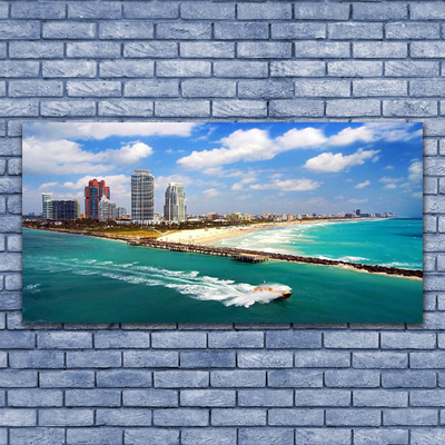 Canvas Kunstdruck Meer Strand Stadt Landschaft