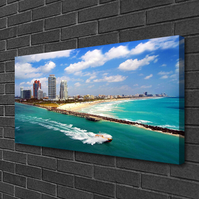 Canvas Kunstdruck Meer Strand Stadt Landschaft