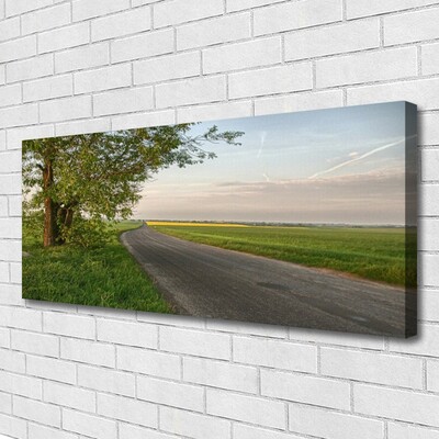 Canvas Kunstdruck Straße Baum Gras Landschaft