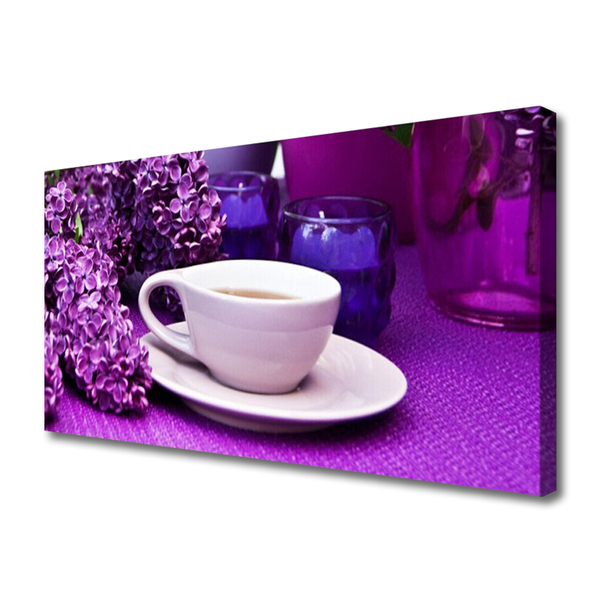 Canvas Kunstdruck Tasse Blumen Pflanzen