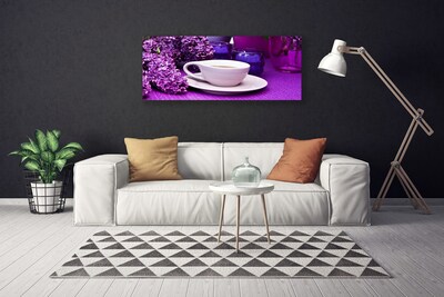 Canvas Kunstdruck Tasse Blumen Pflanzen