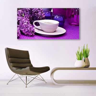 Canvas Kunstdruck Tasse Blumen Pflanzen