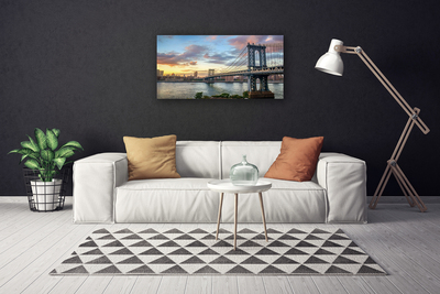 Canvas Kunstdruck Brücke Stadt Architektur