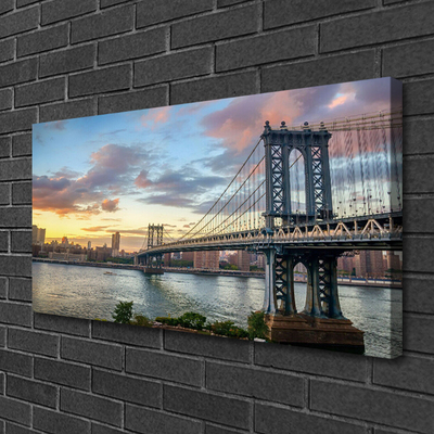 Canvas Kunstdruck Brücke Stadt Architektur