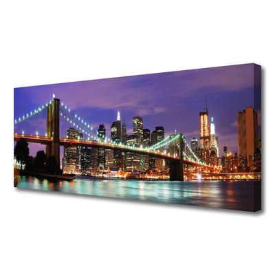 Canvas Kunstdruck Brücke Stadt Architektur
