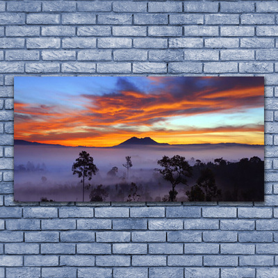 Canvas Kunstdruck Bäume Nebel Landschaft