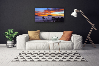 Canvas Kunstdruck Bäume Nebel Landschaft