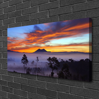 Canvas Kunstdruck Bäume Nebel Landschaft