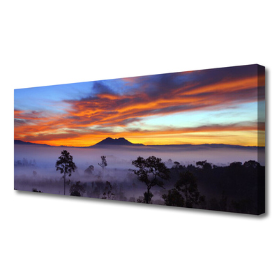 Canvas Kunstdruck Bäume Nebel Landschaft